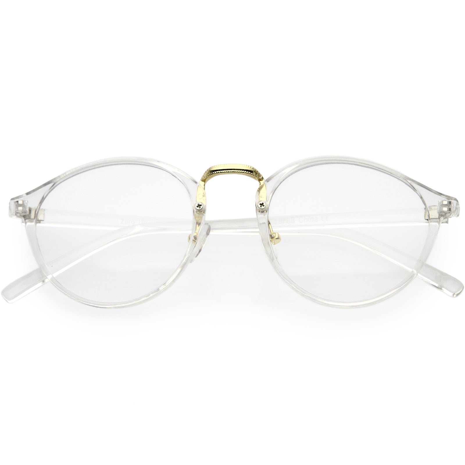 Vintage Dapper Indie Fashion Clear Lens Round Glasses 8768