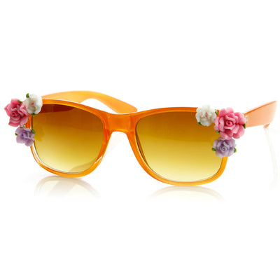 Gafas de sol con borde de cuernos florales y flores de primavera y verano 8853