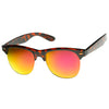 Gafas de sol New Flash con lentes espejadas y borde con cuernos y media montura 8927