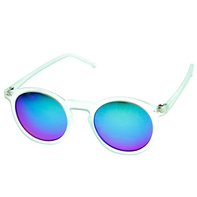 Gafas de sol coloridas con lentes espejadas redondas retro P3