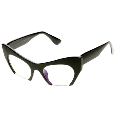 Gafas de sol con lentes transparentes y diseño de ojo de gato para mujer 9206