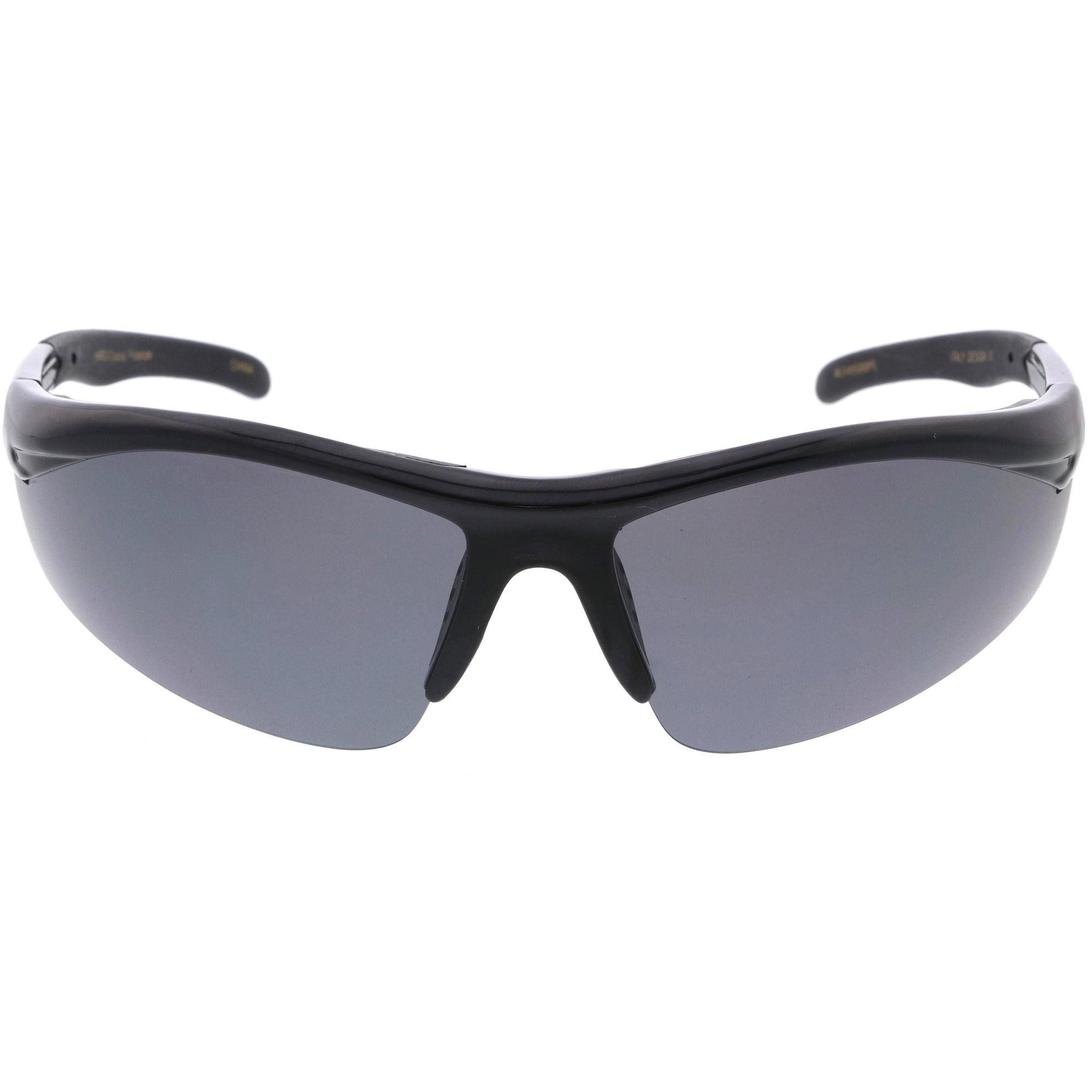 Mens Performance Half Sports Wrap Around Sunglasses Black Smoke | zeroUV