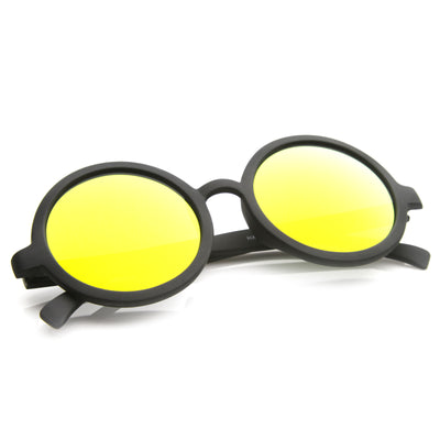 Gafas de sol retro redondas clásicas con lentes espejadas y flash 9311