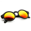 Gafas de sol redondas con ojo de cerradura y lentes espejadas con flash retro 9312