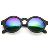 Gafas de sol redondas con ojo de cerradura y lentes espejadas con flash retro 9312