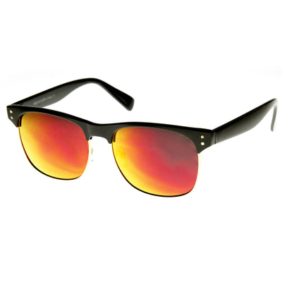 Gafas de sol retro con lentes Revo y borde con cuernos de medio marco 9313