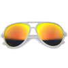 Gafas de sol estilo aviador con lentes espejadas y flash esmerilado retro 9998