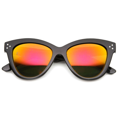 Gafas de sol de ojo de gato atrevidas de gran tamaño para mujer con lentes de espejo 9801