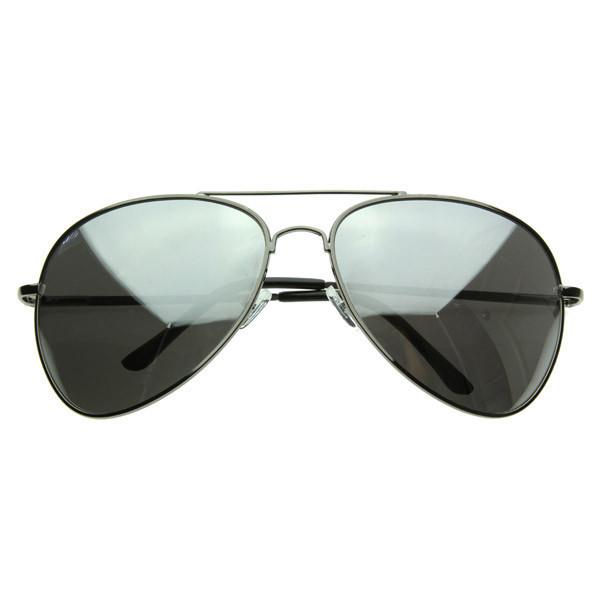 ZeroUV Classic Aviator Sunglasses - Metal Frame, Color Mirror Lens, 56mm, Spring Hinges