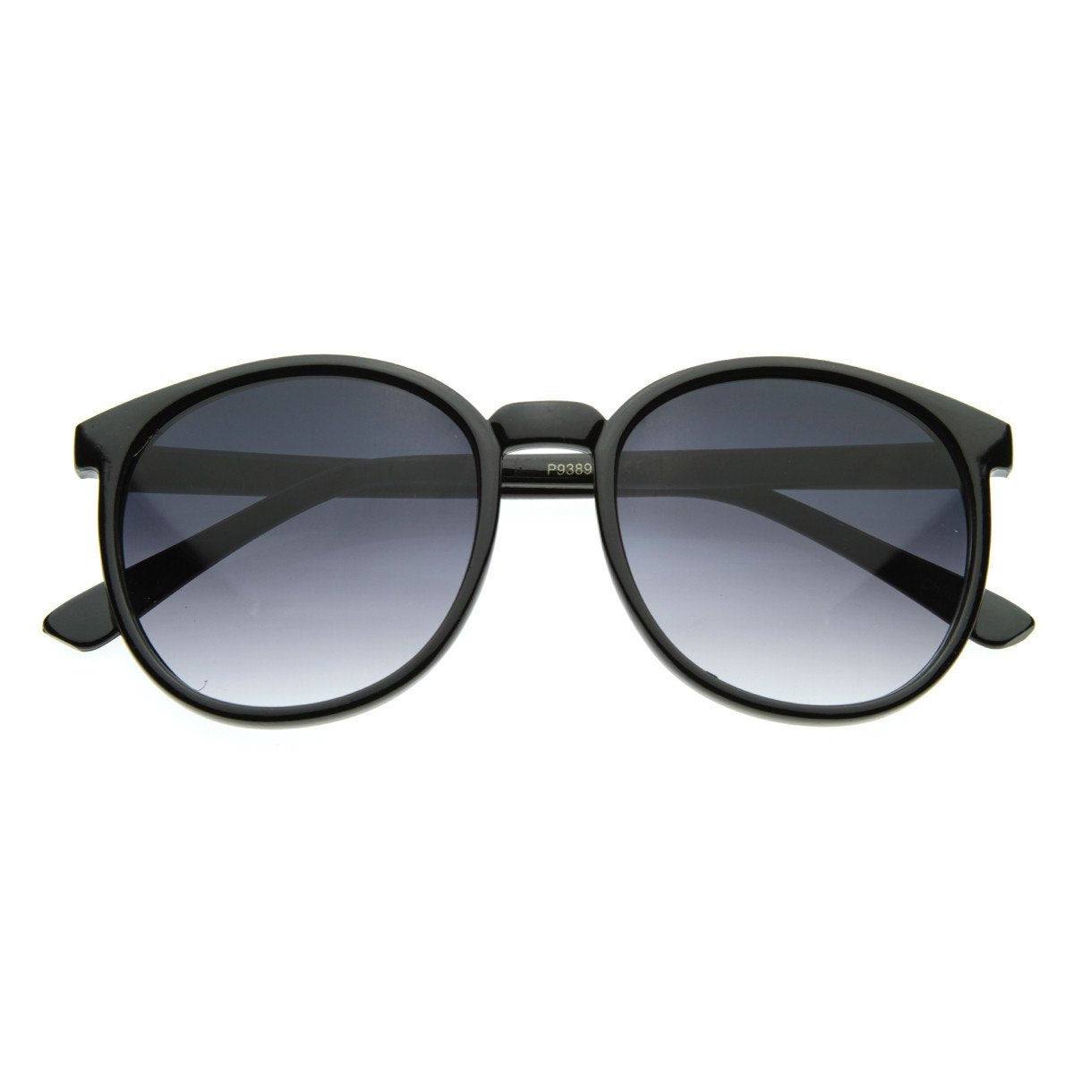 CIRCULAR BLACK CELEB SUNGLASSES *NEW* Elegant Celebrity Fashion Vintage Retro Black Womens  main image 2