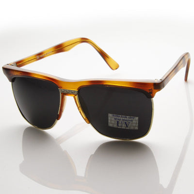 Gafas de sol vintage con borde de cuernos retro de medio marco 7002