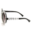 Gafas de sol redondas de moda con perlas de diseñador extravagantes 8527