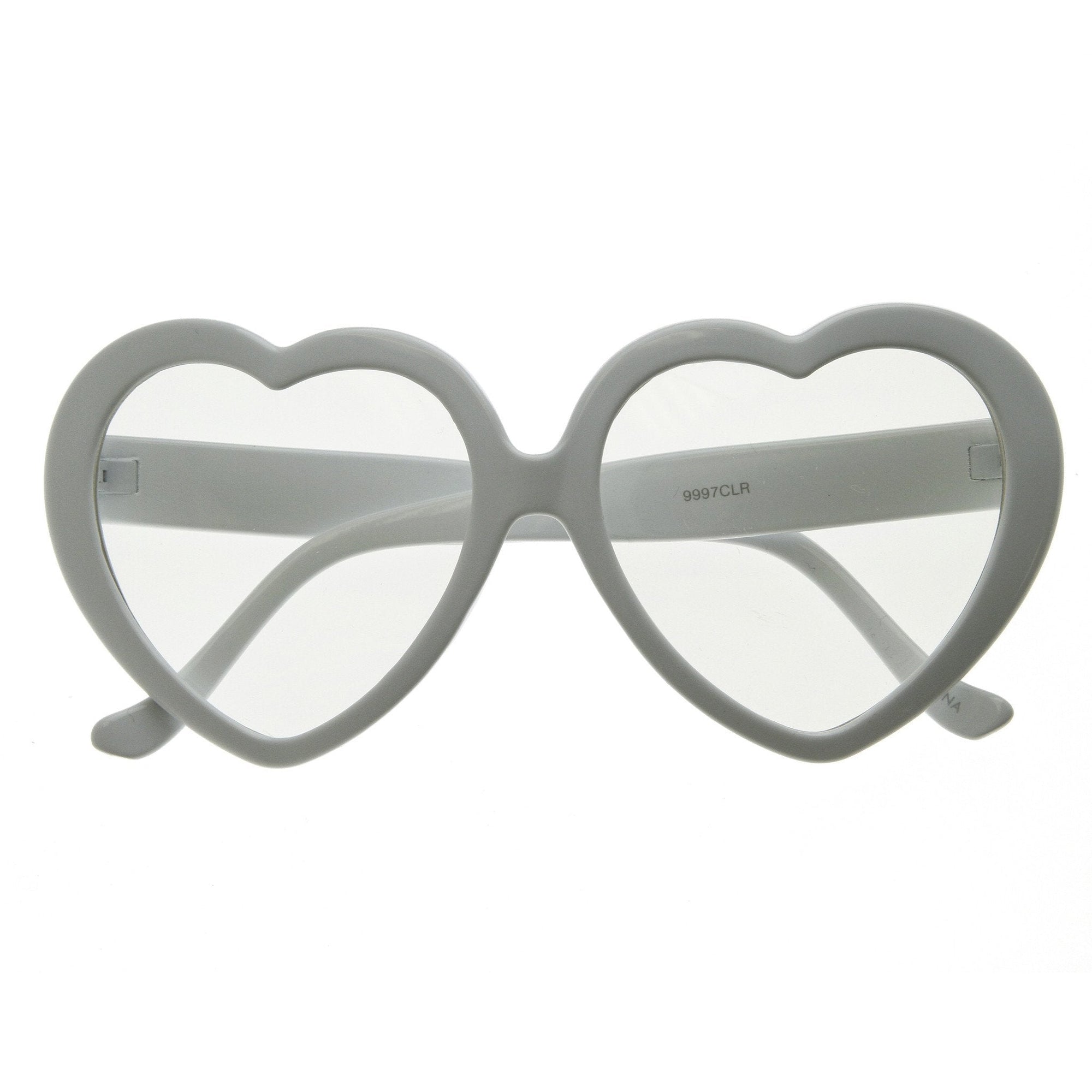 Lindas gafas de lentes transparentes con forma de corazón de gran tamaño para mujer 9219