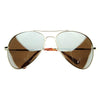 Gafas de sol de aviador de metal con lentes espejadas retro de gran tamaño 1588 64 mm