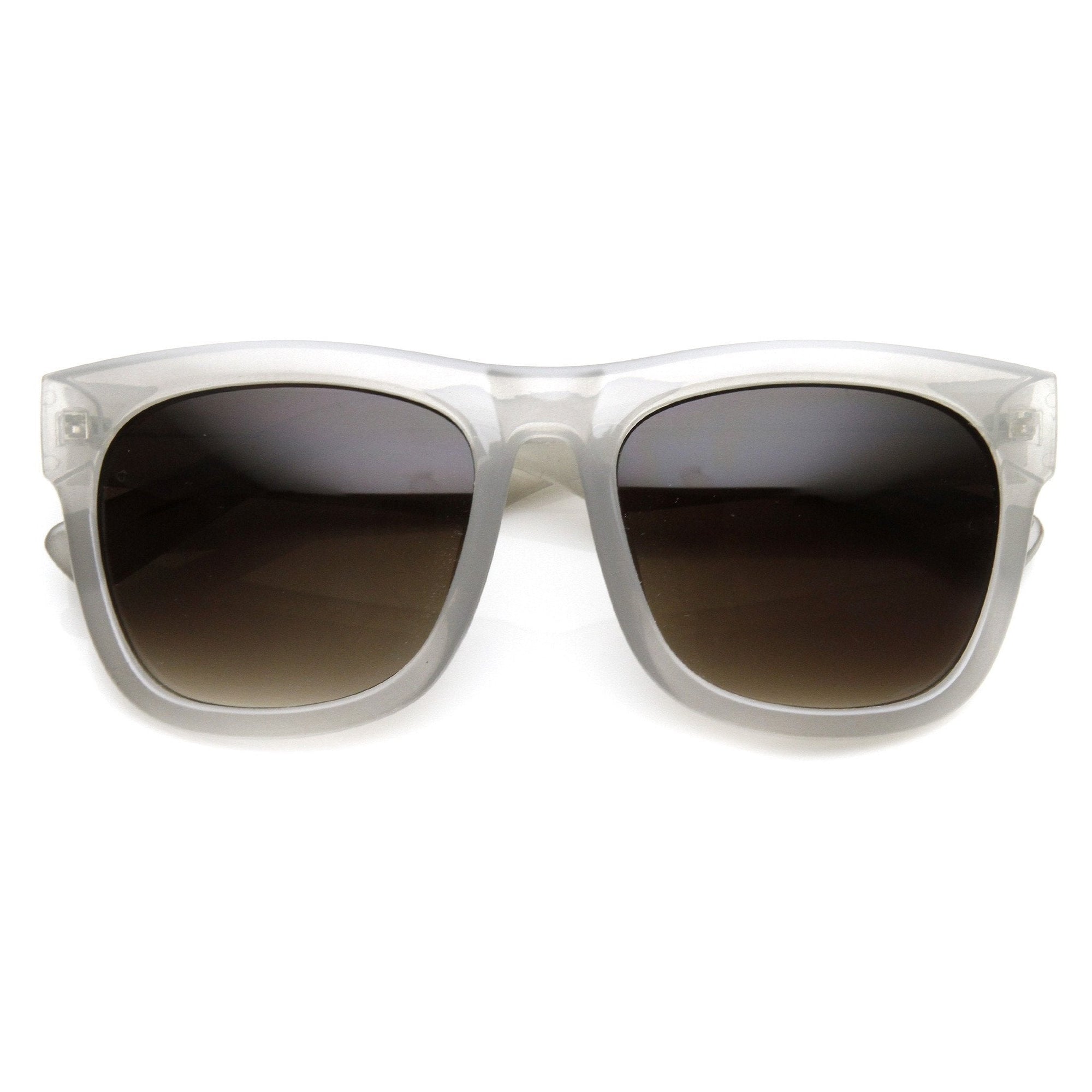 Zerouv + Plus "Harlow" Gafas de sol para mujer con borde de cuernos translúcido de gran tamaño
