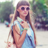 Gafas de sol redondas retro coloridas de moda para mujer 8848