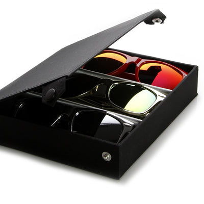 Gafas de sol con montura en forma de cuerno y lentes de espejo flash de edición limitada + estuche de viaje 8126