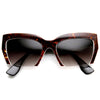 Gafas de sol tipo ojo de gato con montura de medio corte y estilo marmoleado para mujer 9280