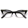 Vintage 1950 mujeres ojo de gato gafas de lente transparente 8783