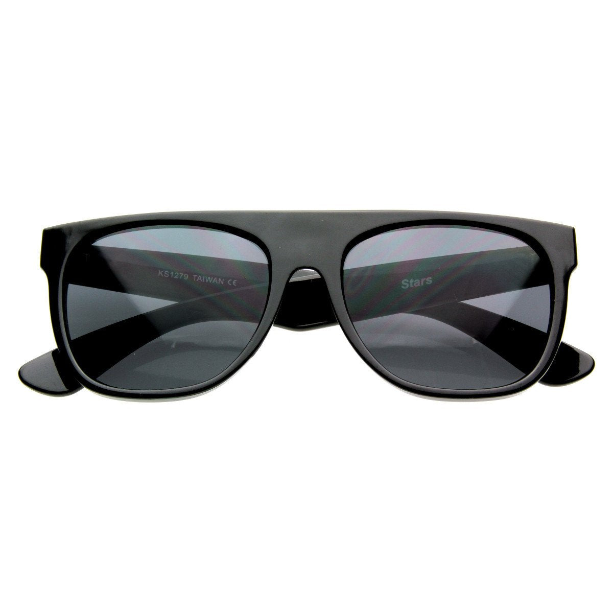 Frosted Retro Flat Top Candy Color Mirrored Lens Sunglasses 8610