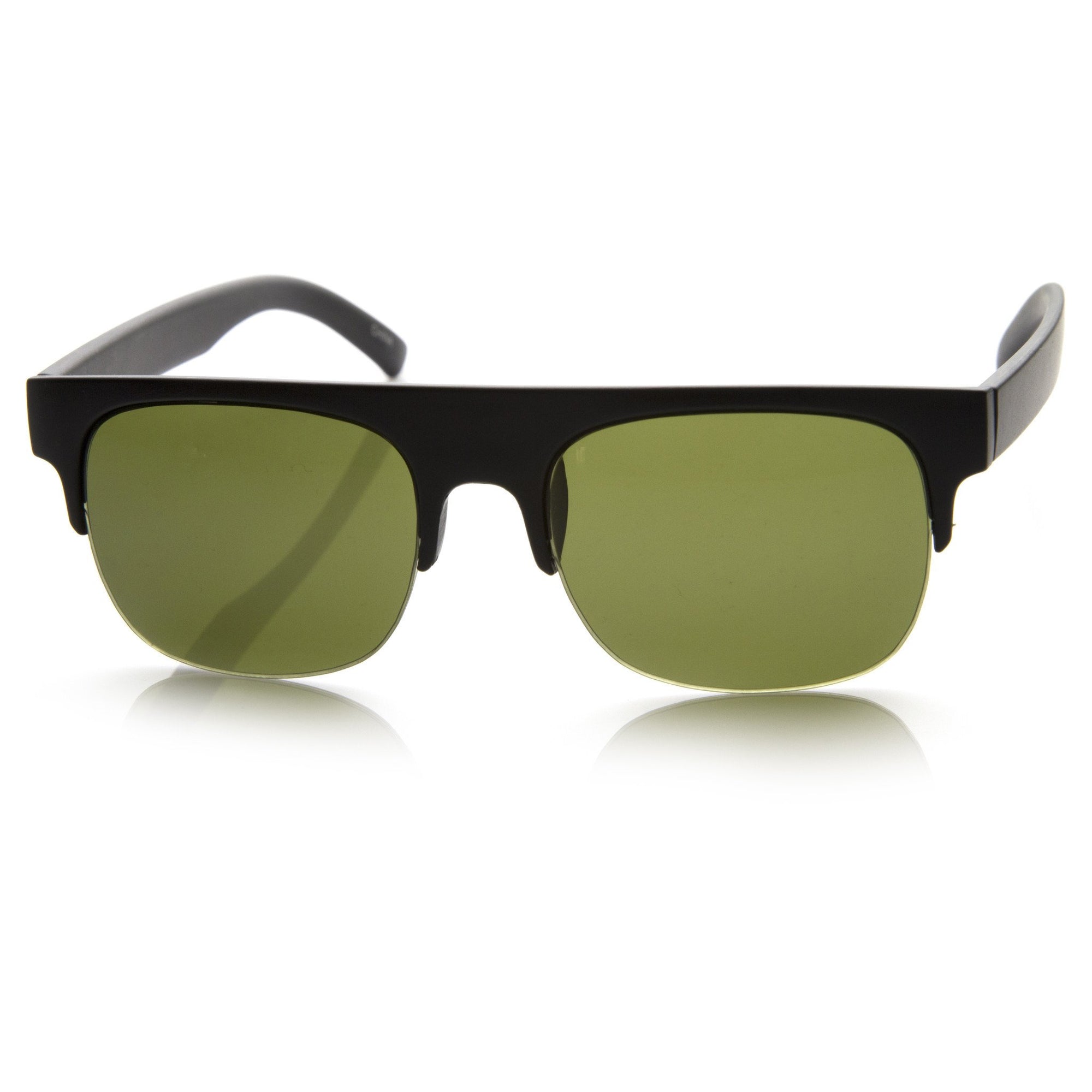 ZeroUV Flat Top Mirrored Shield Sunglasses – Oversized Aviator Style With UV400 Protection