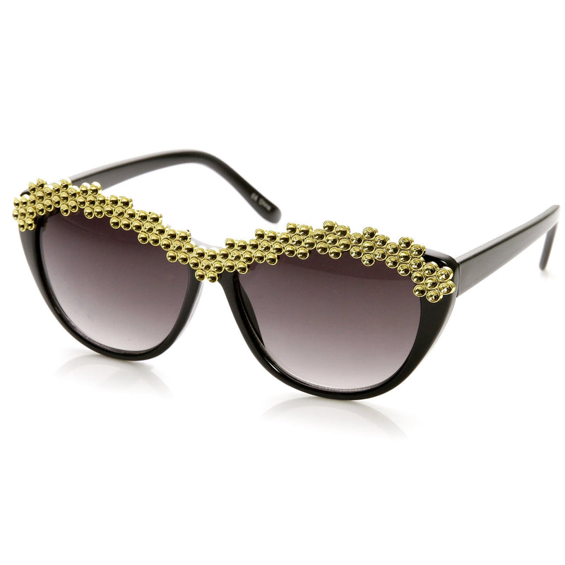 Gafas de sol de ojo de gato de moda con tachuelas de diamantes de imitación para mujer de moda 9279