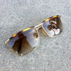 Raras gafas de sol Vintage Deadstock Metal Aviator Pearson de los años 70 doradas 7115