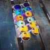 Gafas de sol coloridas con lentes espejadas de color flash redondo P3 retro 8932