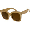 Gafas de sol con lentes planas y borde con cuernos de gran tamaño y atrevidas A101