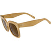 Gafas de sol con lentes planas y borde con cuernos de gran tamaño y atrevidas A101