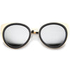 Reinforced Two-Toned Mirrored Lens Cat Eye Sunglasses A106