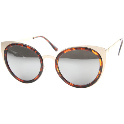 Gafas de sol tipo ojo de gato con lentes espejadas de dos tonos reforzadas A106