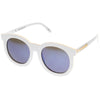Gafas de sol con lentes de espejo y lentes planas redondas de gran tamaño para mujer A137