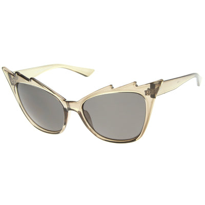 Gafas de sol estilo ojo de gato con cejas y borde dentado de moda para mujer A160