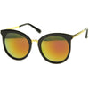 Gafas de sol redondas con lentes espejadas de ojo de gato de gran tamaño para mujer A229