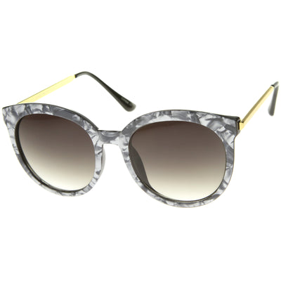 Gafas de sol estilo ojo de gato de mármol redondas extragrandes para mujer A241