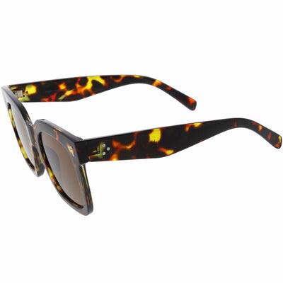 Gafas de sol con lentes planas y borde de cuernos cuadrados de gran tamaño y atrevidas A252