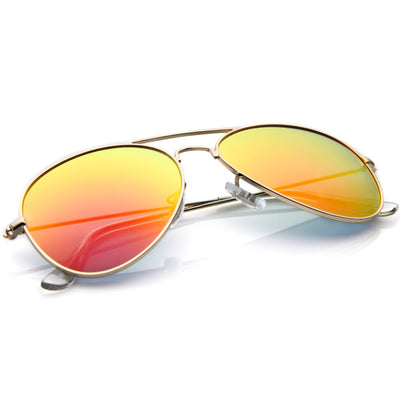 Gafas de sol estilo aviador con lentes de espejo multicapa y montura niquelada de primera calidad A284