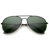 Gafas de sol estilo aviador con lentes verdes y marco metálico completo con barra transversal clásica A293
