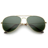 Classic Crossbar Full Metal Frame Green Lens Aviator Sunglasses A293