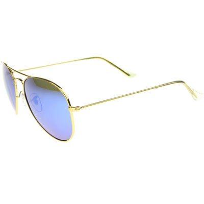 Gafas de sol estilo aviador con lentes recubiertas de espejo de metal clásico C774