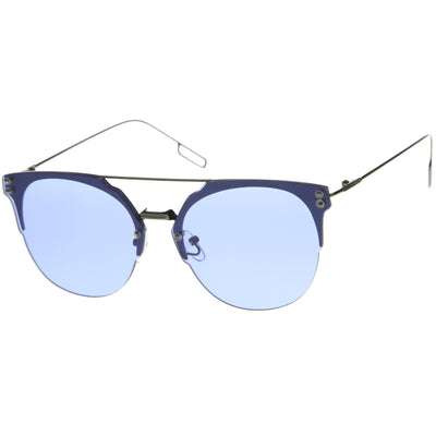Modernas gafas de sol ultradelgadas y sin montura Pantos con lentes planas A393
