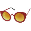 Gafas de sol redondas con lentes espejadas multicolor para mujer A504