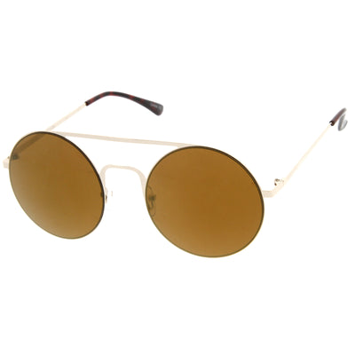 Gafas de sol modernas y delgadas con lentes planas y espejo redondo A505