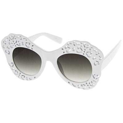 Gafas de sol de mariposa extragrandes con corte láser para mujer A516