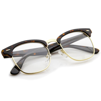 Gafas de lentes transparentes con borde de cuernos clásico de inspiración vintage 2933