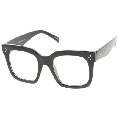 Gafas retro con lentes transparentes y borde con cuernos de los años 50 A796