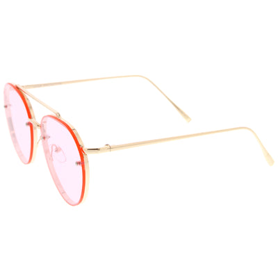 Gafas de sol de aviador con lentes de color plano, modernas, retro, sin montura, A826