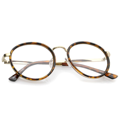 Gafas vintage redondas y elegantes con lentes transparentes A889