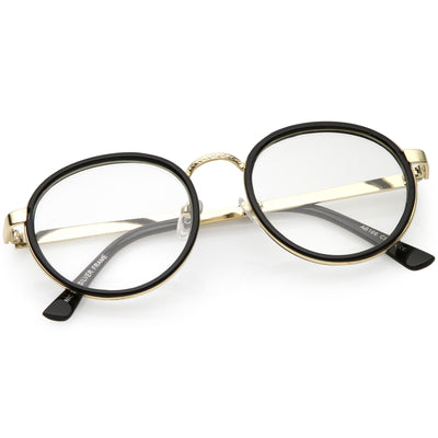 Gafas vintage redondas y elegantes con lentes transparentes A889